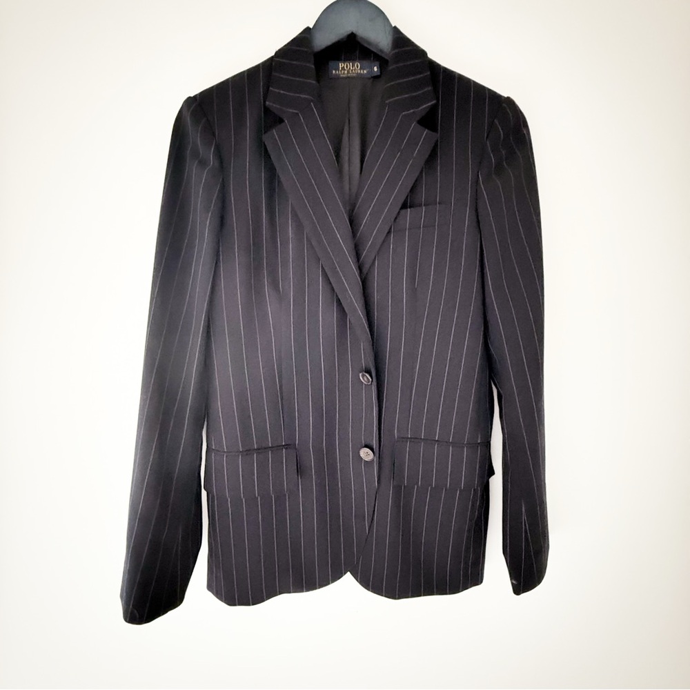 Polo by Ralph Lauren Navy Pinstripe Women's Blazer